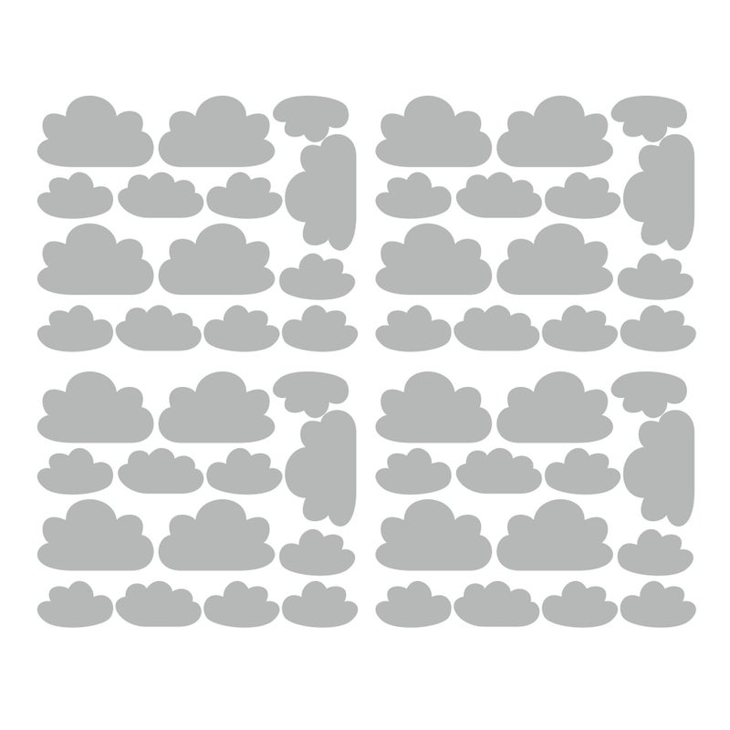 JURUOXIN 56 Pieces/Set Cloud Wall Decal Vinyl Sticker Nursery Kids Child Boys Girls Room Decor Nursery Baby Bedroom Decoration Home Stickers YMX03 (Grey) - Image 1